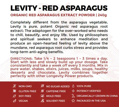Free Levity Red Asparagus on orders USD$200+